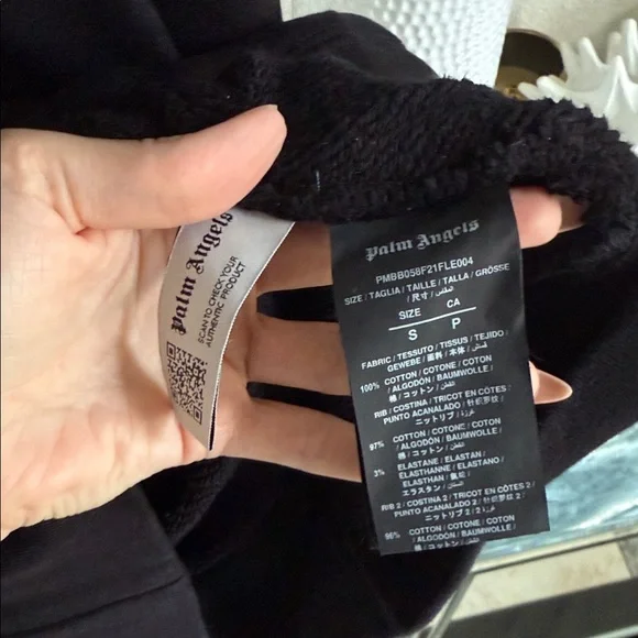 Palm Angels Black Hoodie with Logo Detail - Picture 3 of 4